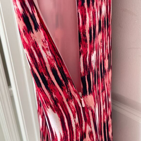 Sejour Pink Black Painted Ikat Print NWT Nordstrom Smocked Adjustable Maxi Dress - Picture 6 of 8